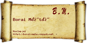 Borai Máté névjegykártya